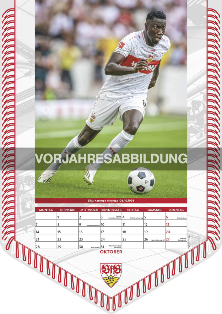 Bild: 4002725994486 | N NEUMANNVERLAGE - VfB Stuttgart 2025 Bannerkalender, 29,7x42cm,...