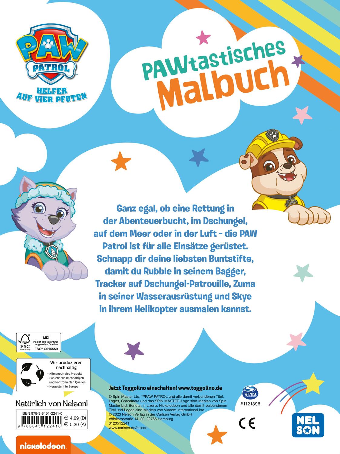 Rückseite: 9783845122410 | PAW Patrol Kindergartenheft: PAWtastisches Malbuch | Taschenbuch