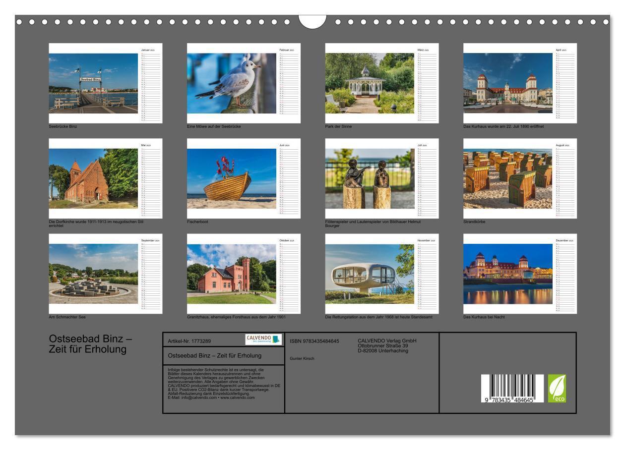 Bild: 9783435484645 | Ostseebad Binz ¿ Zeit für Erholung (Wandkalender 2025 DIN A3 quer),...