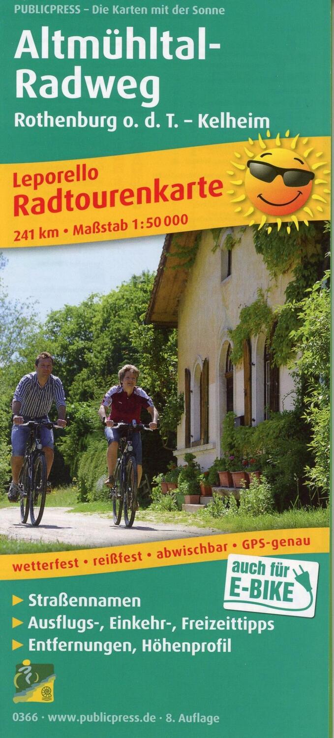 Cover: 9783899203660 | Radwanderkarte Altmühltal-Radweg, Rothenburg o. d. T. - Kelheim 1 :...