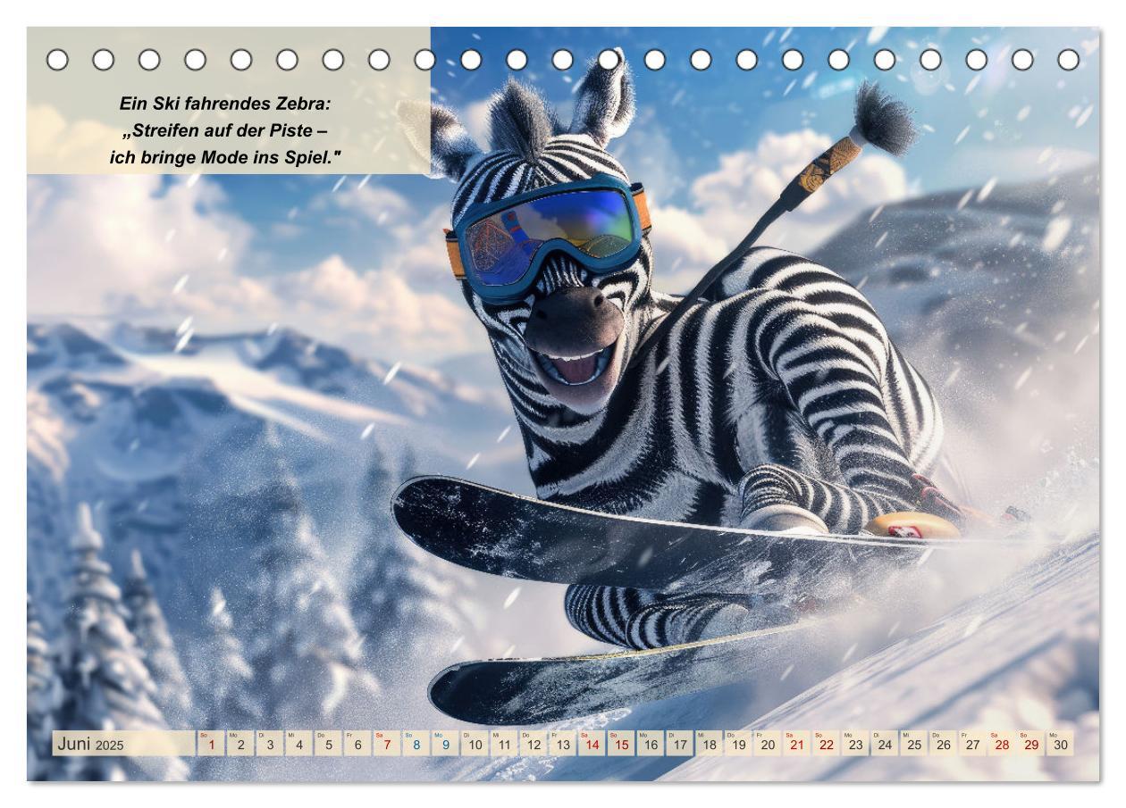 Bild: 9783457156124 | Tierisch lustige Skifahrer (Tischkalender 2025 DIN A5 quer),...