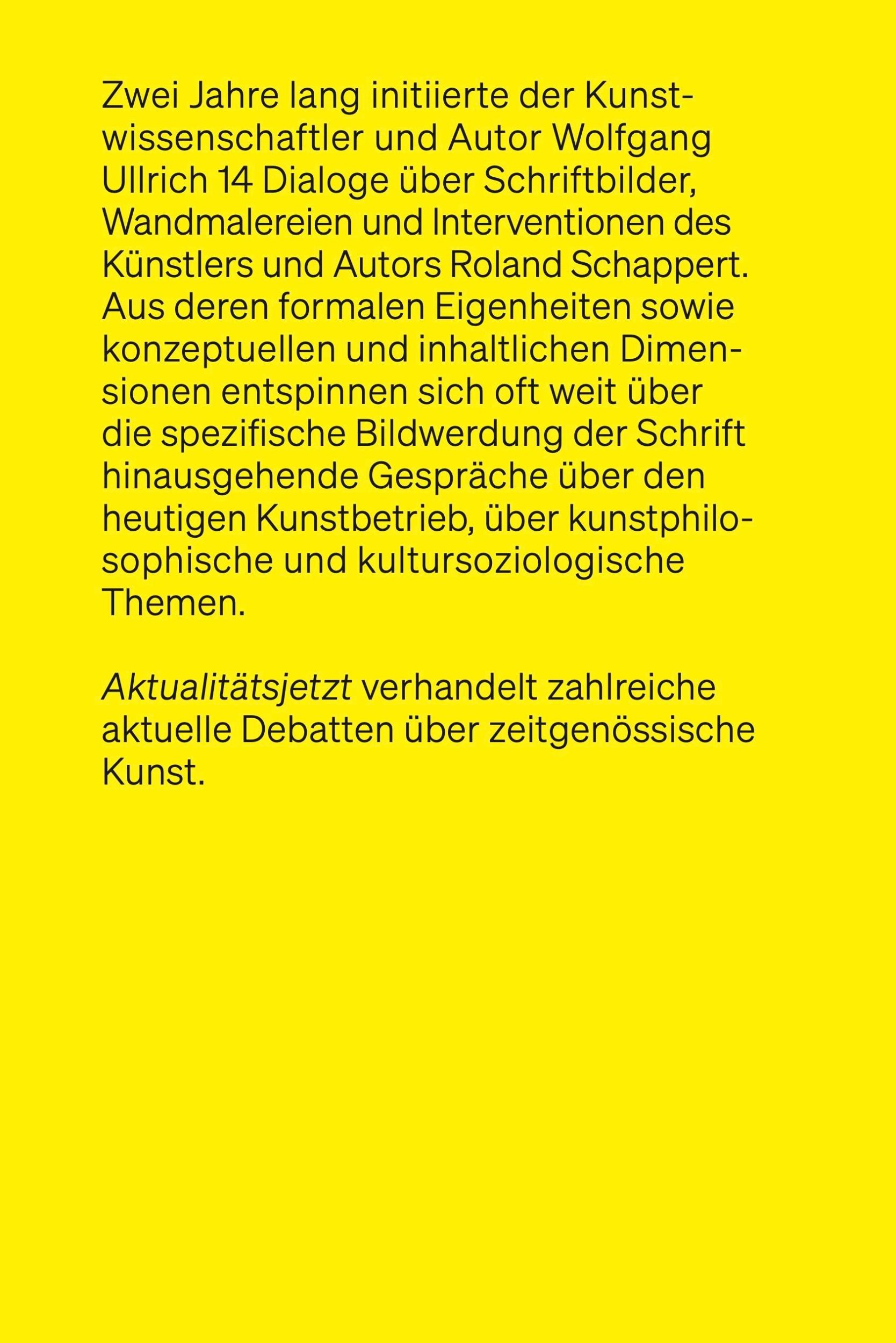 Rückseite: 9783969120781 | Roland Schappert &amp; Wolfgang Ullrich | Roland Schappert (u. a.) | Buch