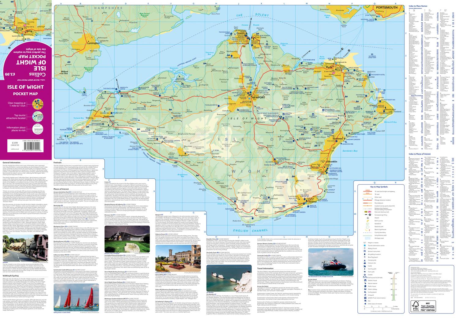 Bild: 9780008579999 | Isle of Wight Pocket Map | Collins Maps | (Land-)Karte | Englisch