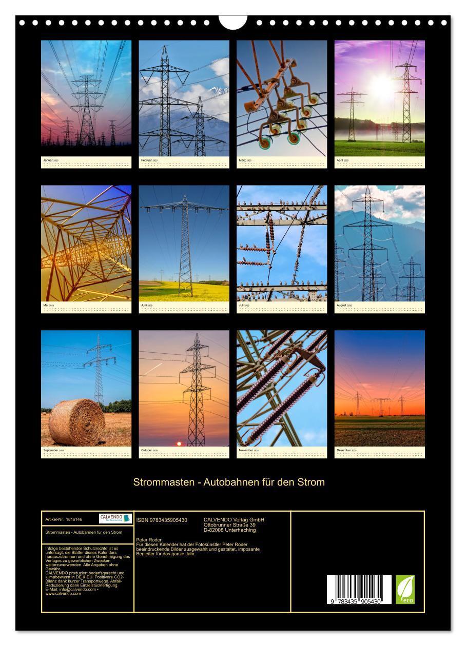 Bild: 9783435905430 | Strommasten - Autobahnen für den Strom (Wandkalender 2025 DIN A3...