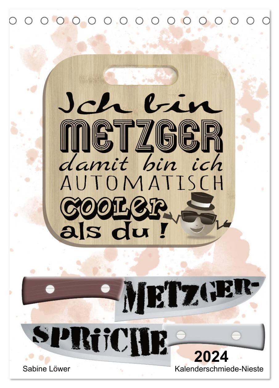 Cover: 9783675555877 | Metzger-Sprüche (Tischkalender 2024 DIN A5 hoch), CALVENDO...