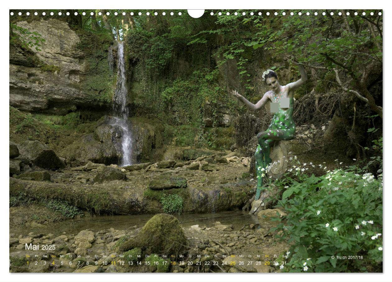 Bild: 9783435300310 | BODYPAINTING AM WASSERFALL VON LINN (Wandkalender 2025 DIN A3...