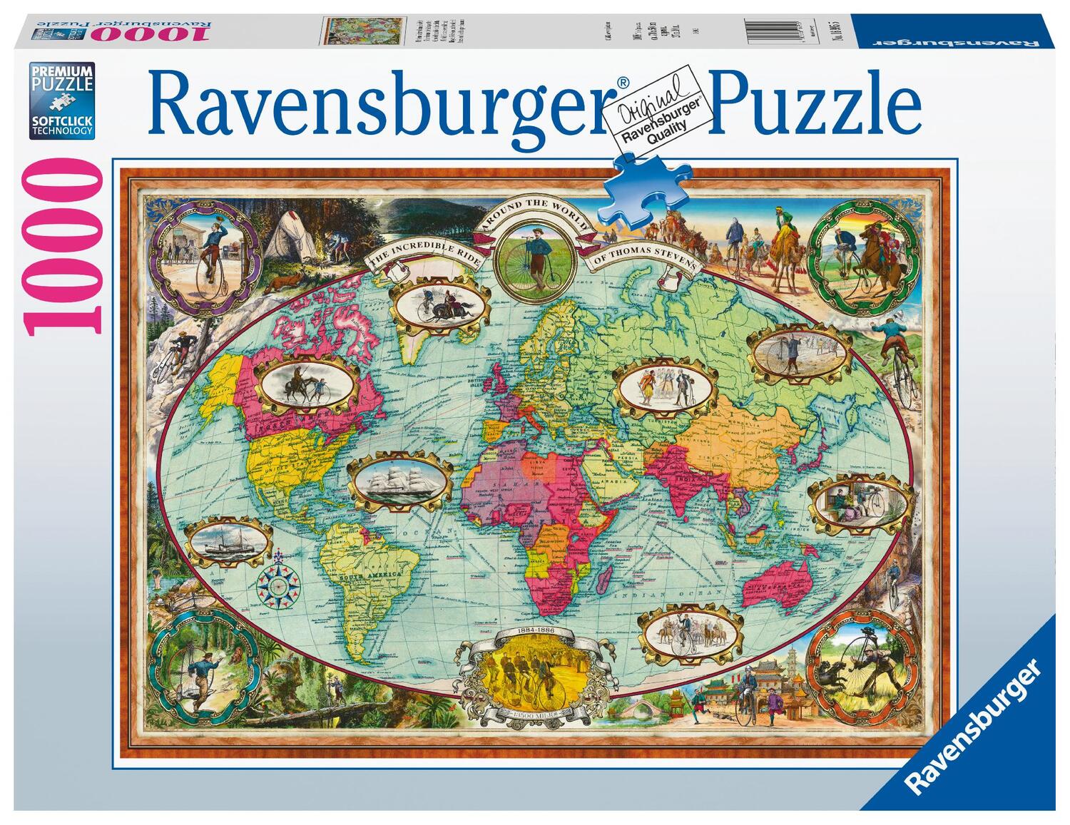 Cover: 4005556169955 | Ravensburger Puzzle - Mit dem Fahrrad um die Welt - 1000 Teile | Spiel