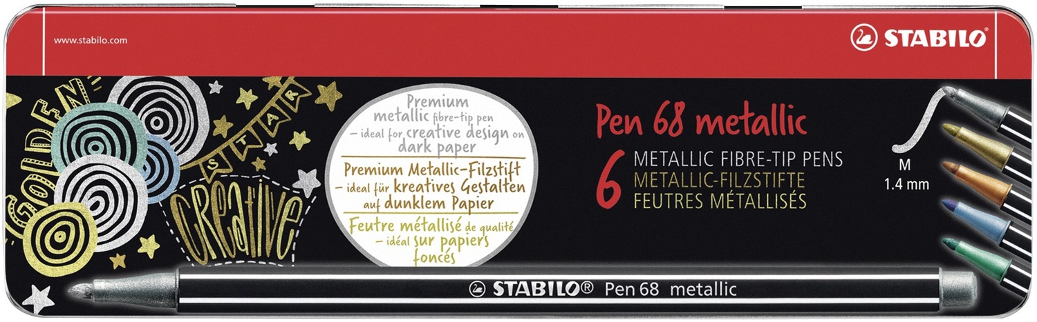 Cover: 4006381530323 | Premium Metallic-Filzstift - STABILO Pen 68 metallic - 6er...