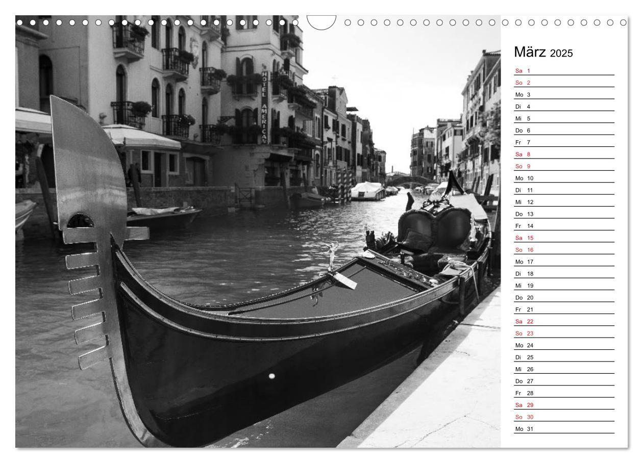 Bild: 9783435532735 | Venedig schwarz-weiß (Wandkalender 2025 DIN A3 quer), CALVENDO...