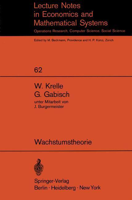 Cover: 9783540057253 | Wachstumstheorie | W. Krelle (u. a.) | Taschenbuch | Paperback | viii