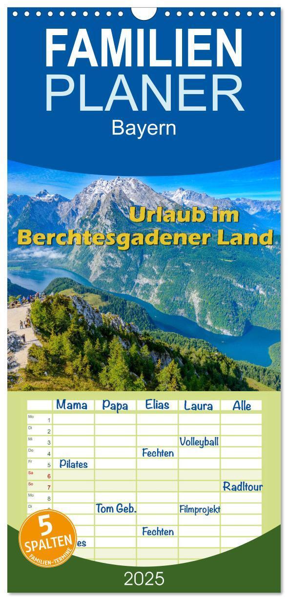 Cover: 9783457095997 | Familienplaner 2025 - Urlaub im Berchtesgadener Land mit 5 Spalten...