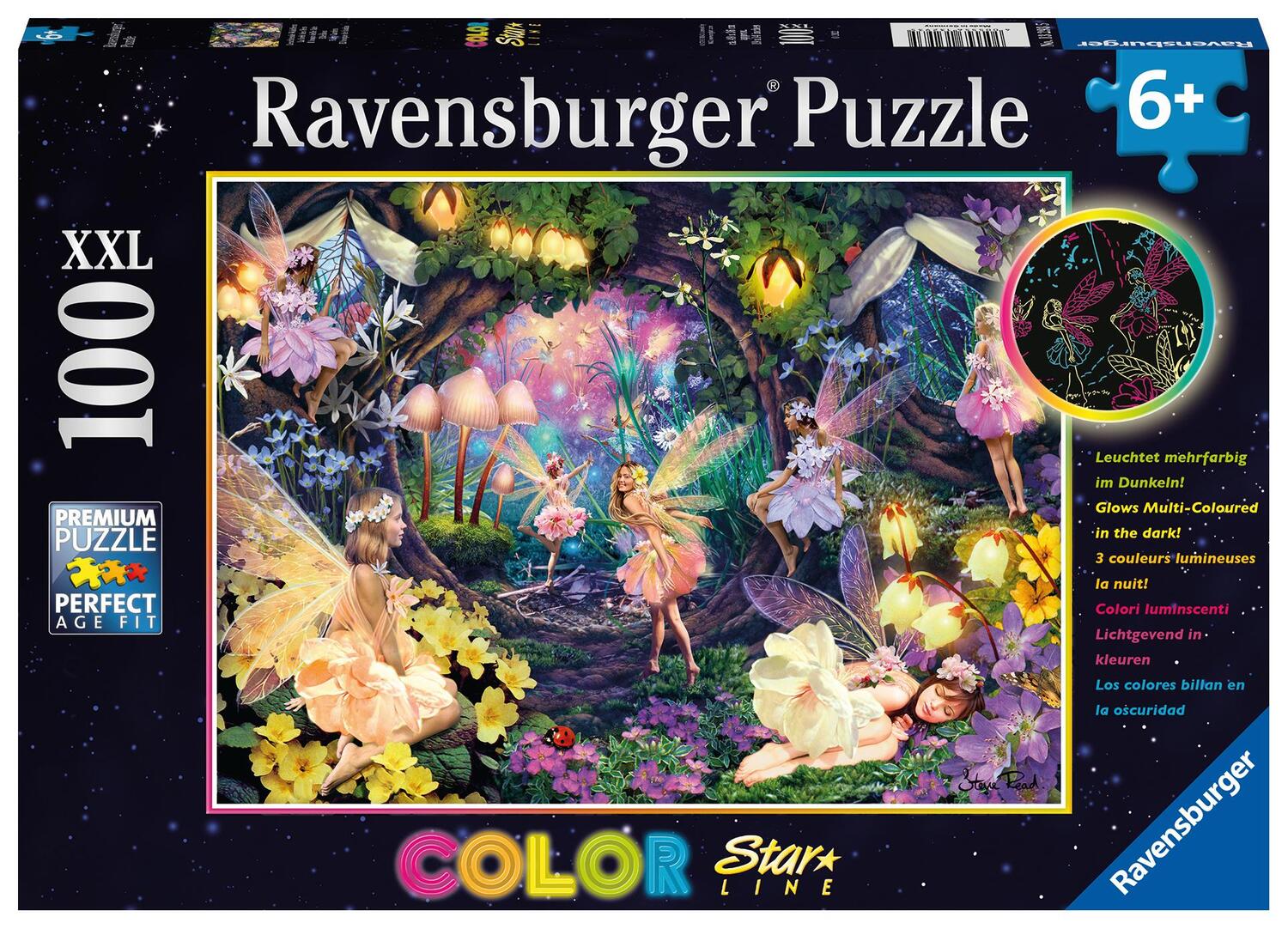 Cover: 4005556132935 | Ravensburger Kinderpuzzle - Leuchtende Waldfeen - 100 Teile Puzzle...