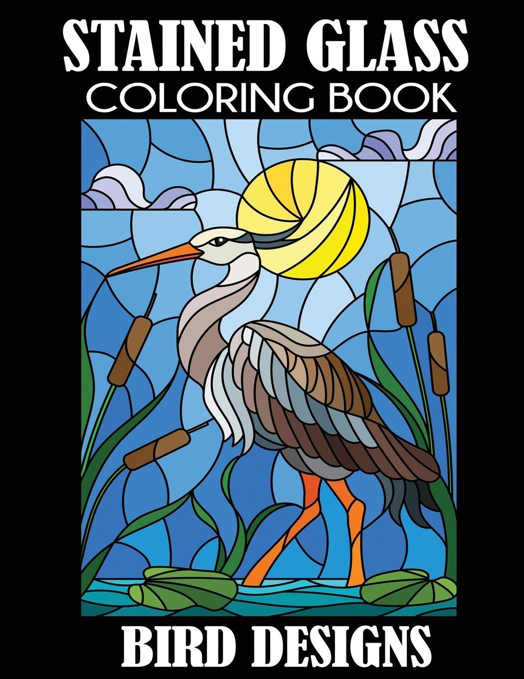 Cover: 9781949651157 | Stained Glass Coloring Book | Bird Designs | Creative Coloring Press