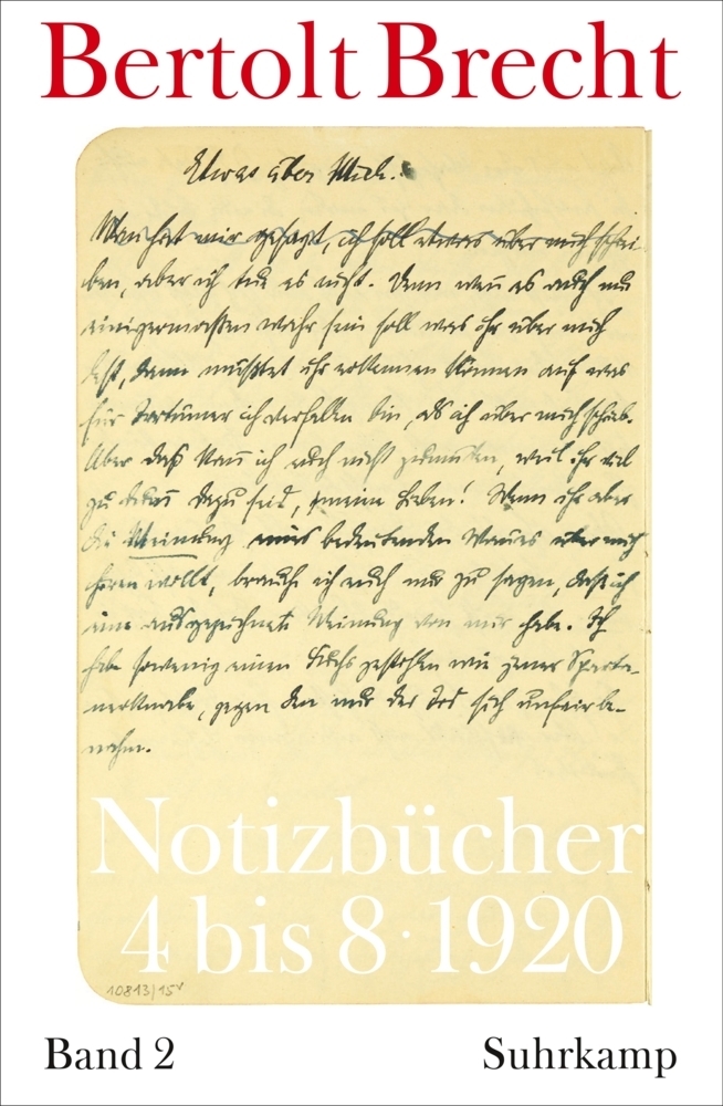 Cover: 9783518424315 | Notizbücher. Bd.2 | 4 bis 8 1920 | Bertolt Brecht | Taschenbuch | 2014