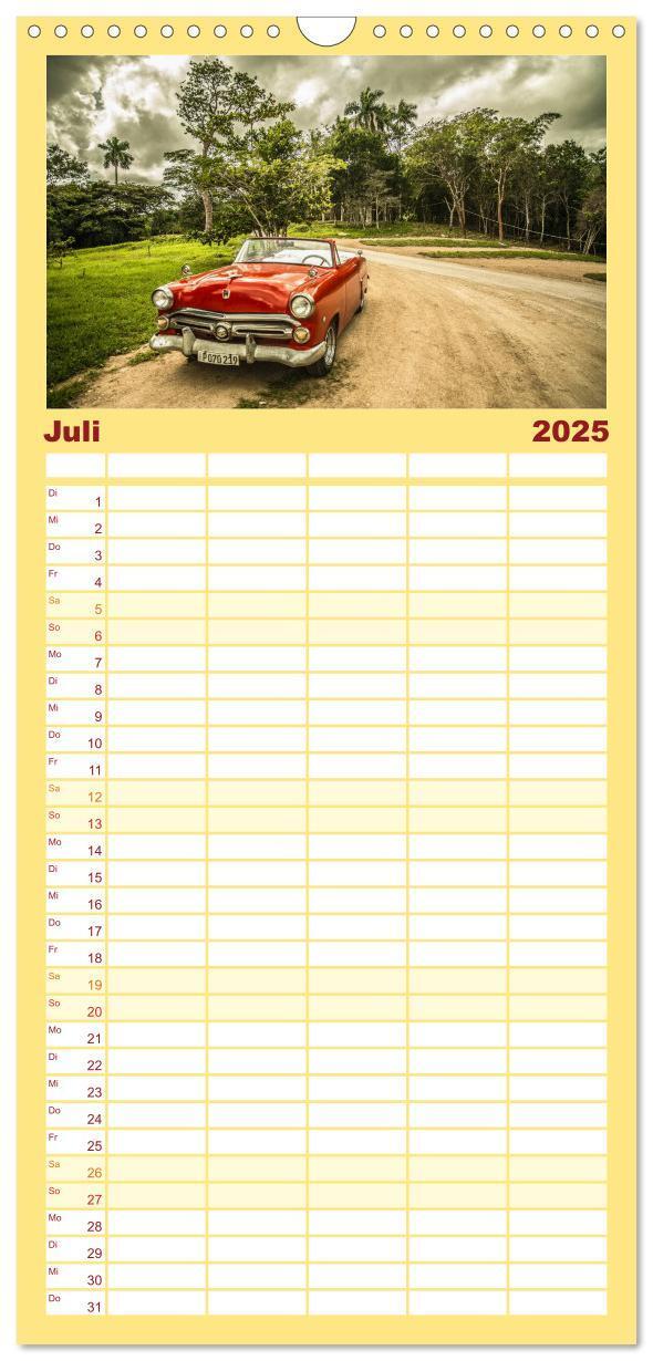 Bild: 9783457106952 | Familienplaner 2025 - Retro Cars mit 5 Spalten (Wandkalender, 21 x...