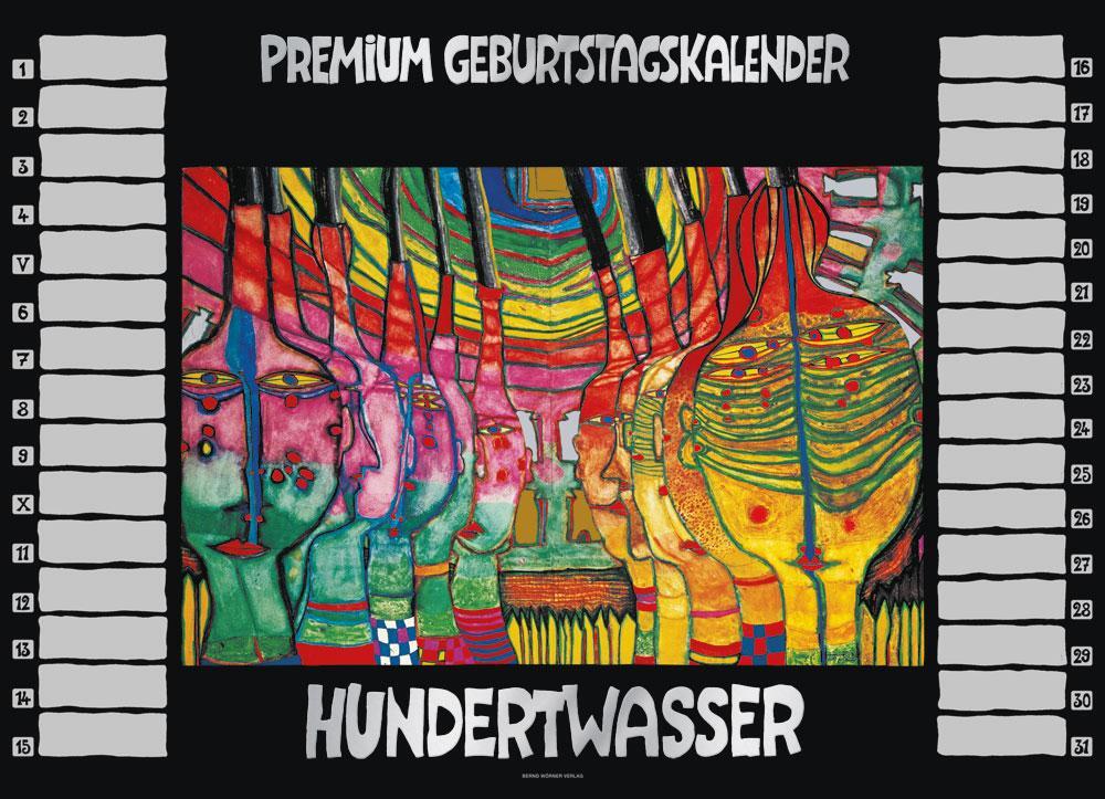 Cover: 9783941548282 | Hundertwasser Premium Geburtstagskalender | Kalender | 14 S. | Deutsch