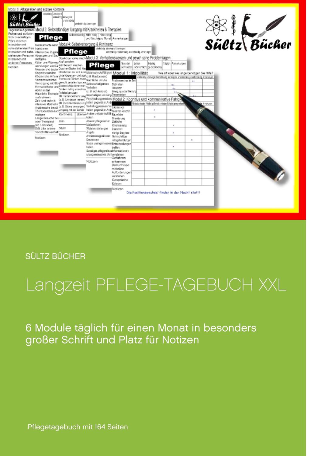 Cover: 9783746093802 | Langzeit Pflege-Tagebuch XXL | Renate Sültz (u. a.) | Taschenbuch