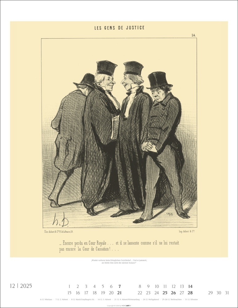 Bild: 9783839900420 | Honoré Daumier: Die Juristen Kalender 2025 | Honoré Daumier | Kalender