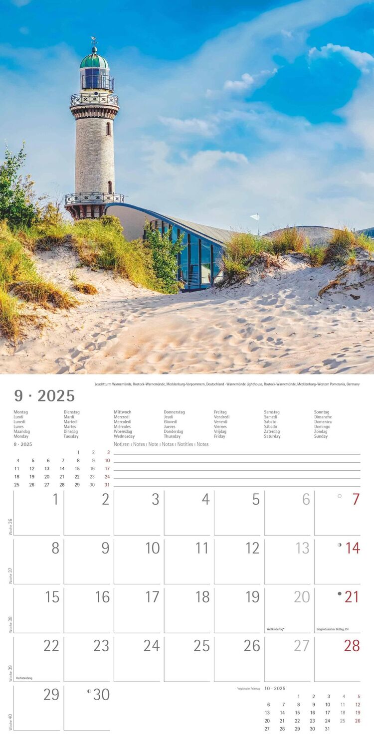 Bild: 4251732343071 | Leuchttürme 2025 - Broschürenkalender 30x30 cm (30x60 geöffnet) -...