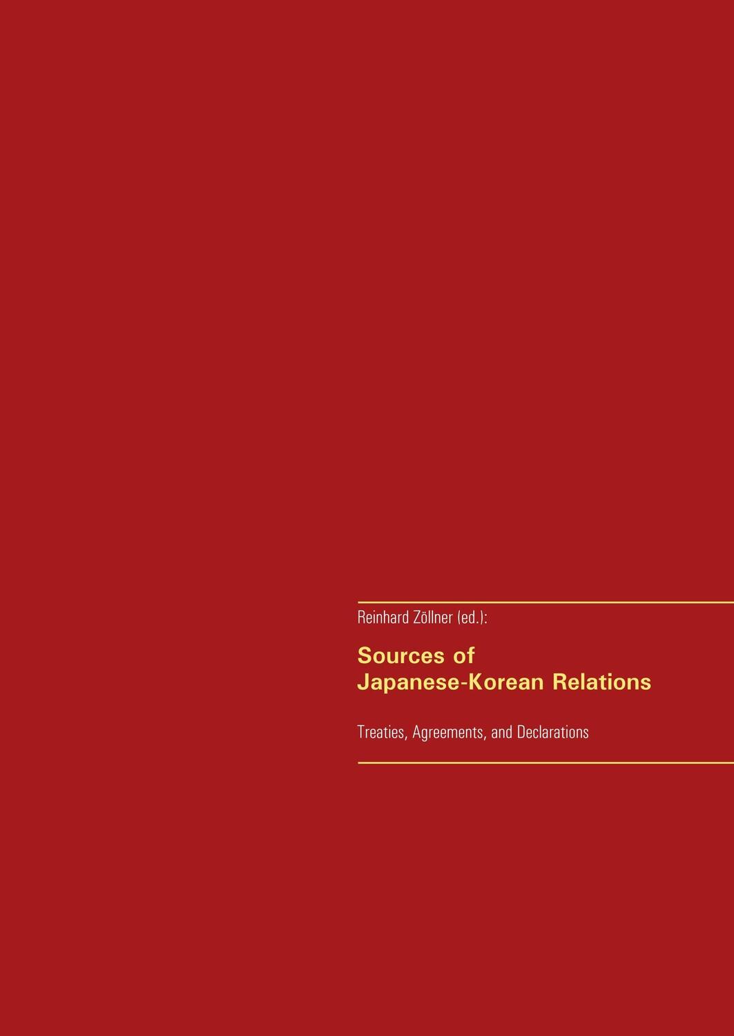 Cover: 9783744881753 | Sources of Japanese-Korean Relations | Reinhard Zöllner | Buch | 2017
