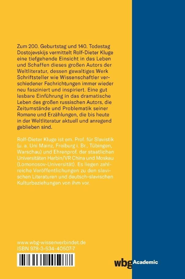 Rückseite: 9783534405077 | F. M. Dostojevskij | Eine Einführung in Leben, Werk und Wirkung | Buch