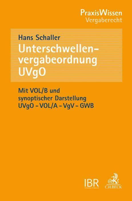 Cover: 9783406713224 | Unterschwellenvergabeordnung (UVgO) | Hans Schaller | Taschenbuch