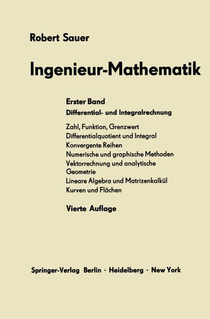 Cover: 9783642929854 | Ingenieur-Mathematik | Erster Band Differential- und Integralrechnung