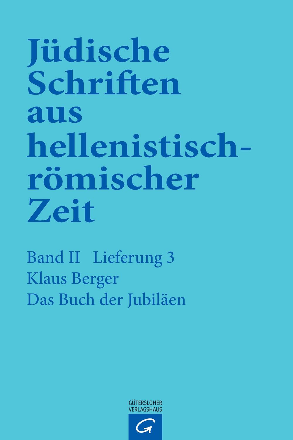 Cover: 9783579039237 | Das Buch der Jubiläen | Klaus Berger | Taschenbuch | Paperback | 1981