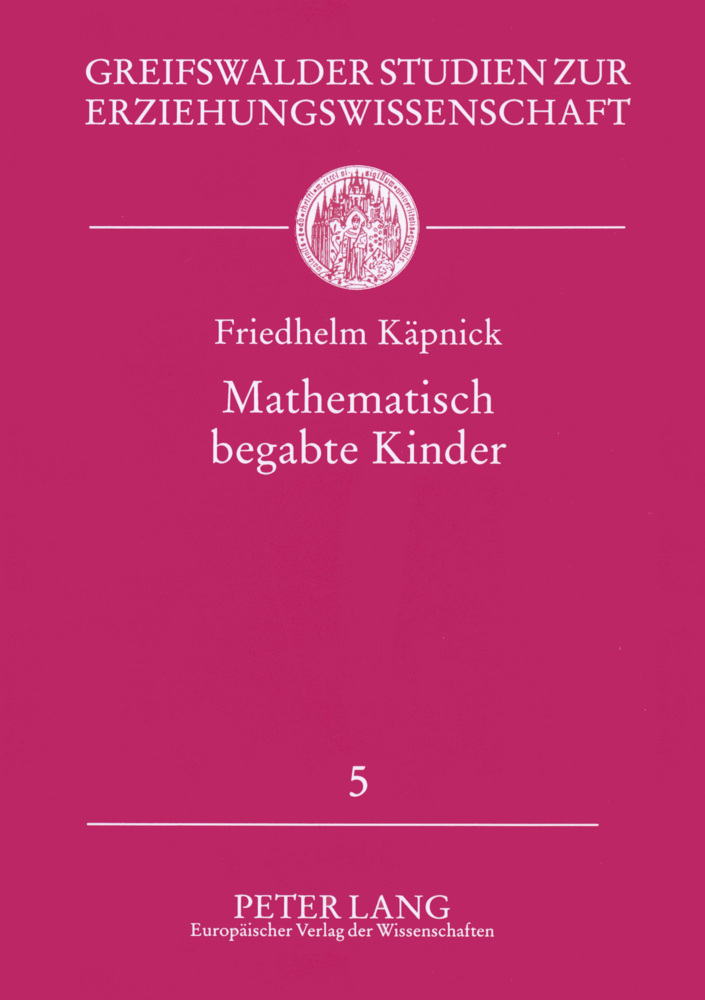 Cover: 9783631333952 | Mathematisch begabte Kinder | Friedhelm Käpnick | Taschenbuch
