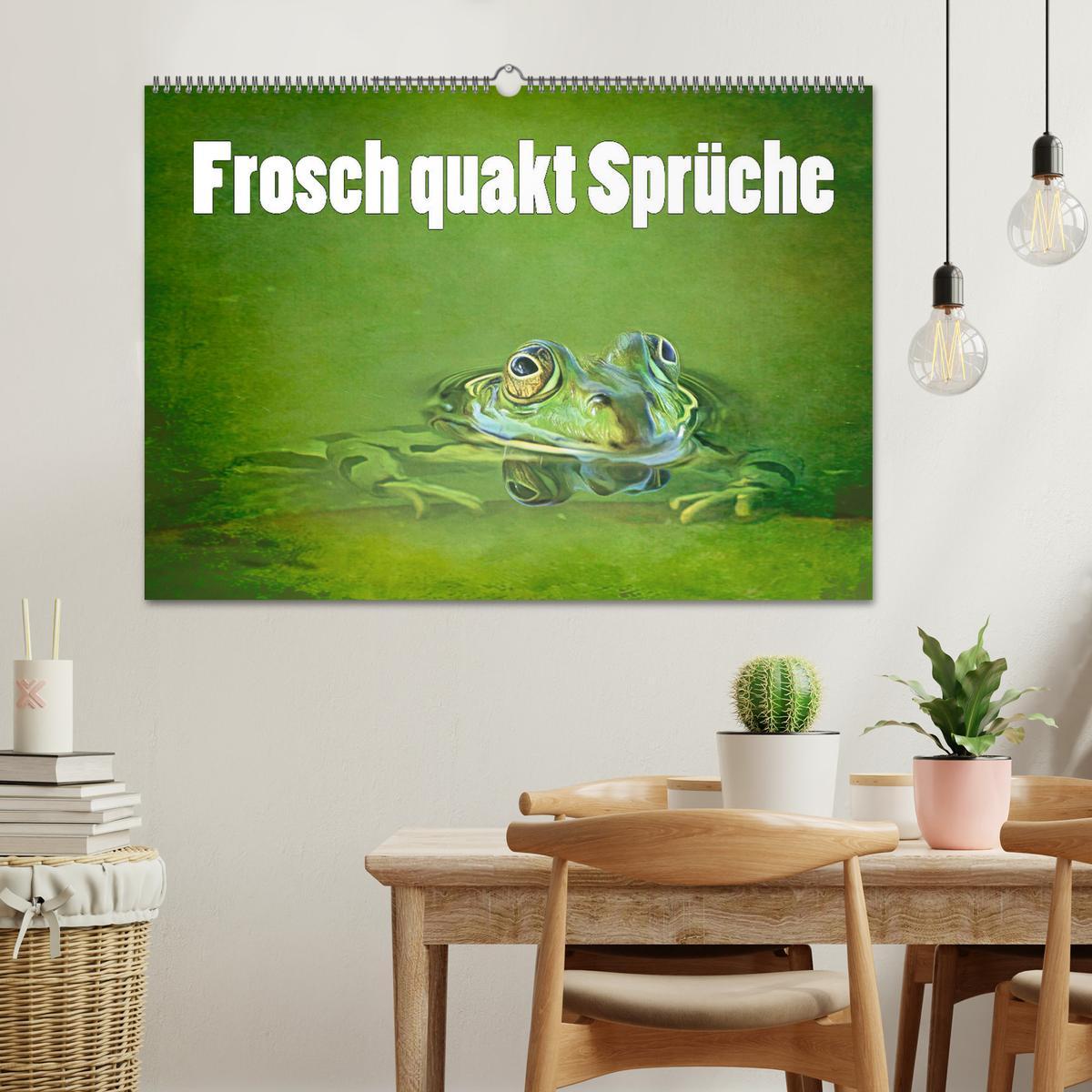 Bild: 9783383915772 | Frosch quakt Sprüche (Wandkalender 2025 DIN A2 quer), CALVENDO...