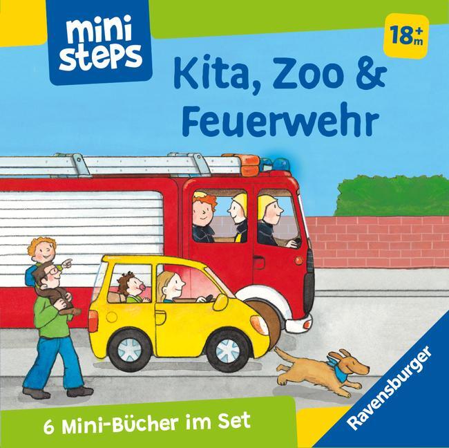 Cover: 9783473302840 | ministeps: Mein erster Bücher-Würfel: Kita, Zoo und Feuerwehr...