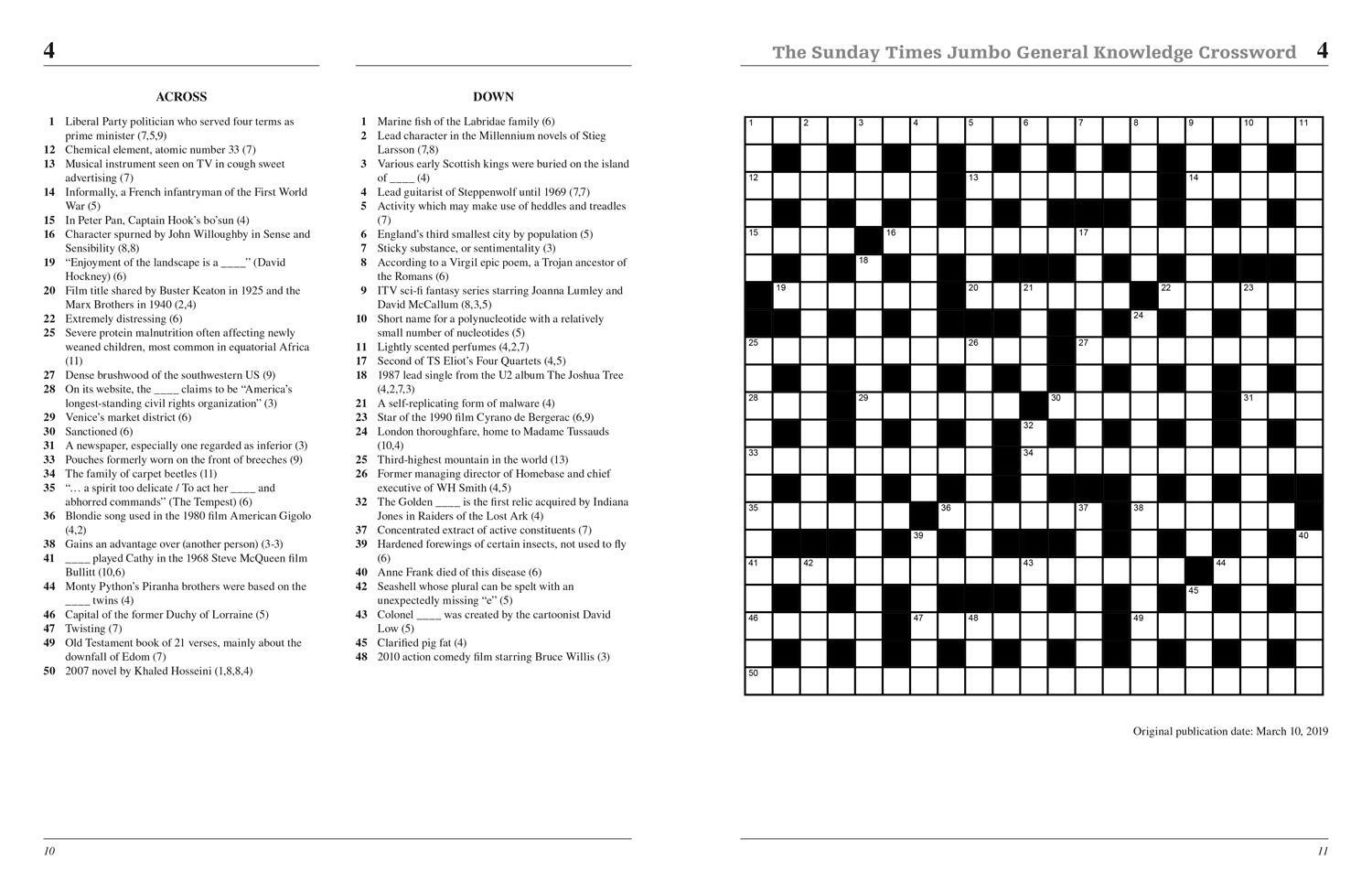 Bild: 9780008537968 | The Sunday Times Jumbo General Knowledge Crossword Book 4 | Buch