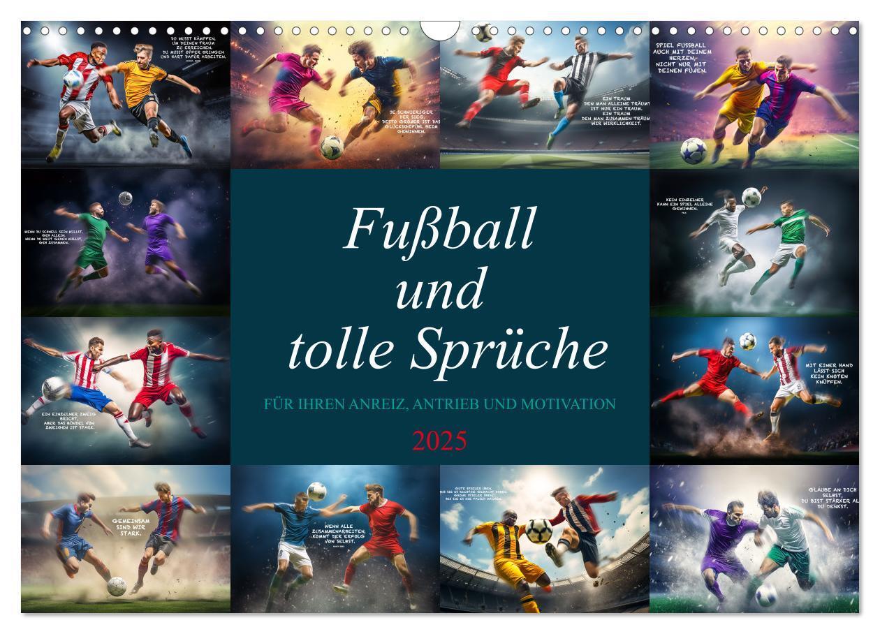 Cover: 9783457160794 | Fußball und tolle Sprüche (Wandkalender 2025 DIN A3 quer), CALVENDO...