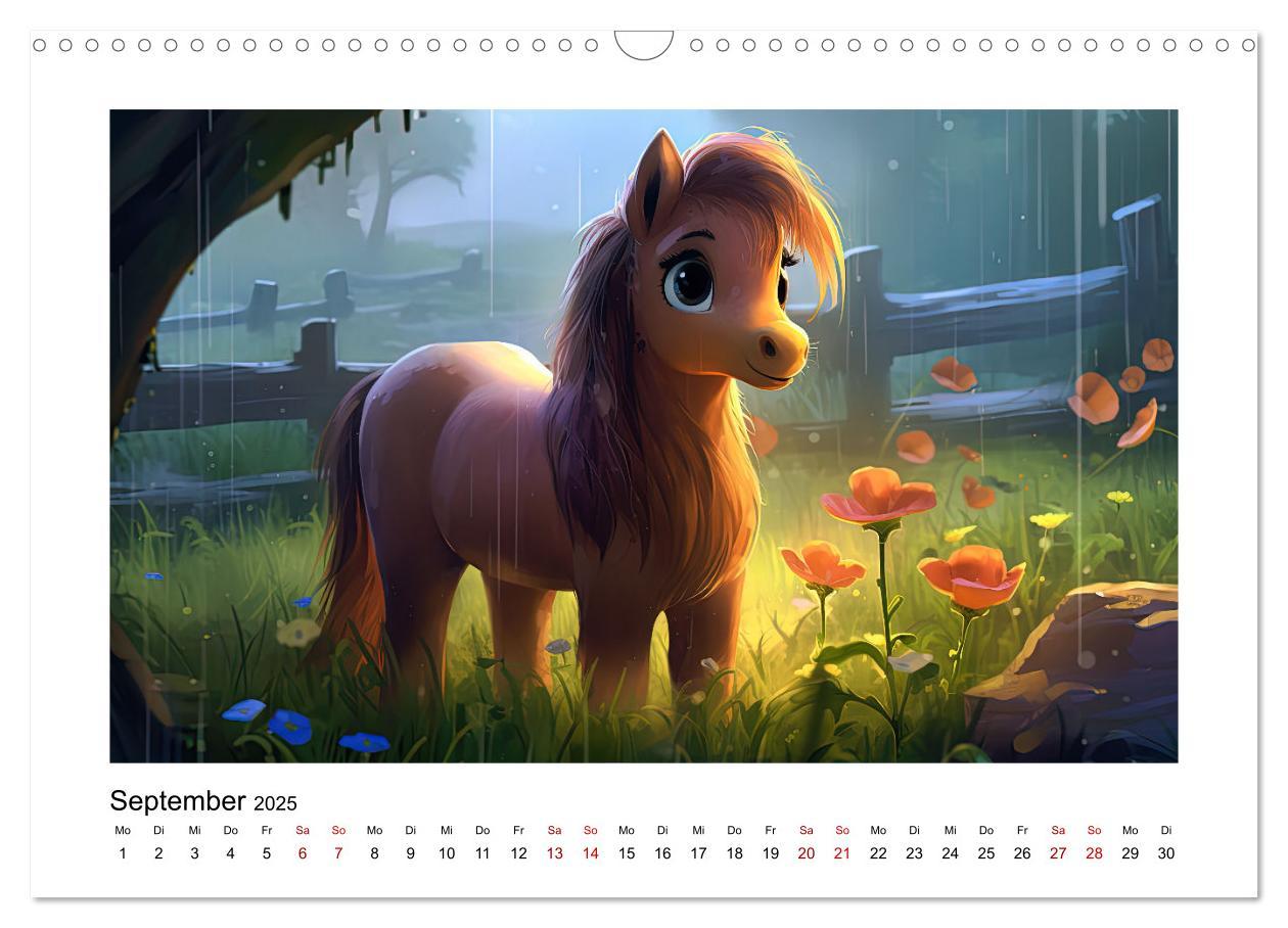 Bild: 9783383883088 | Niedliche Ponys (Wandkalender 2025 DIN A3 quer), CALVENDO...