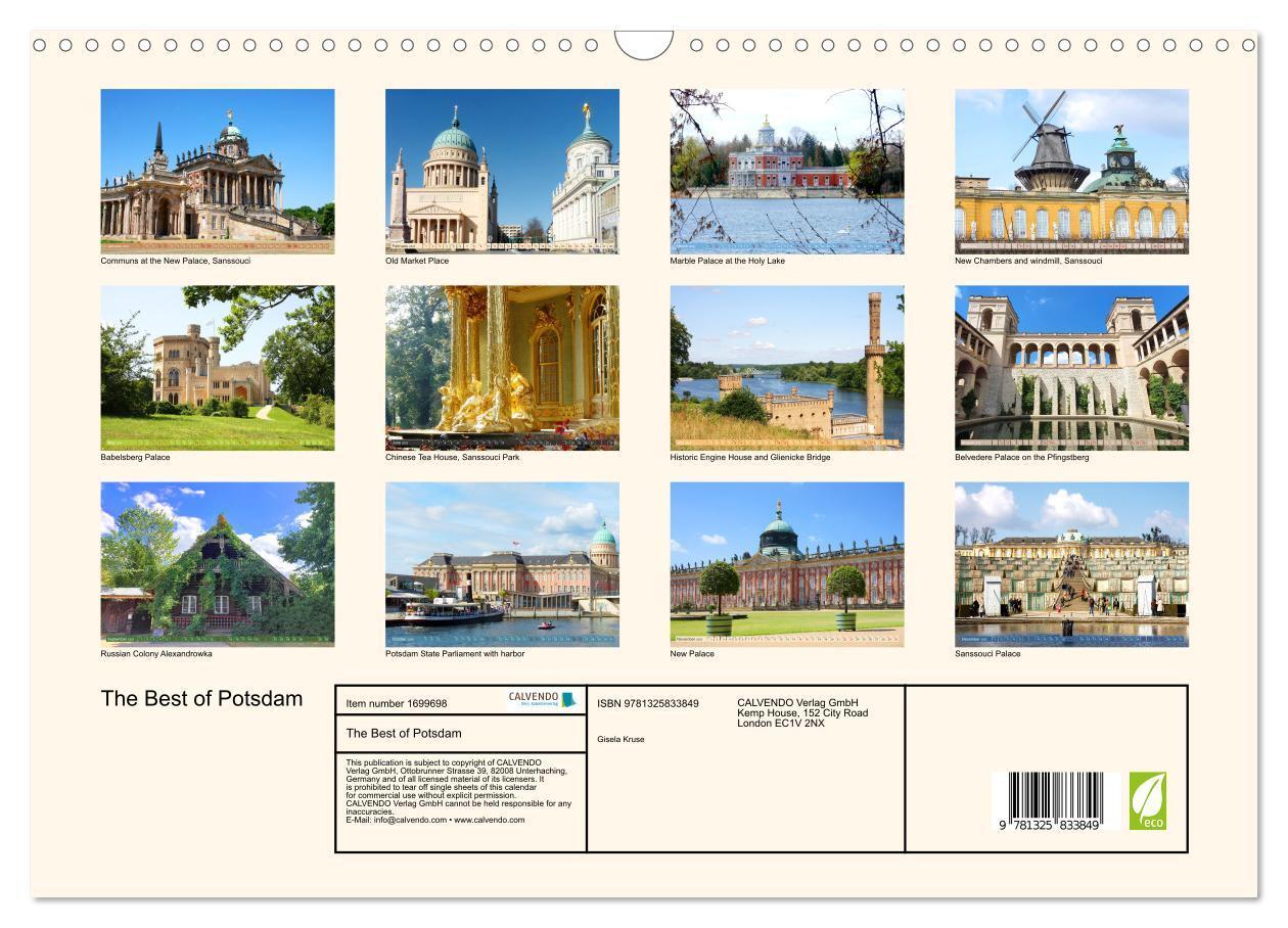 Bild: 9781325833849 | The Best of Potsdam (Wall Calendar 2025 DIN A3 landscape), CALVENDO...