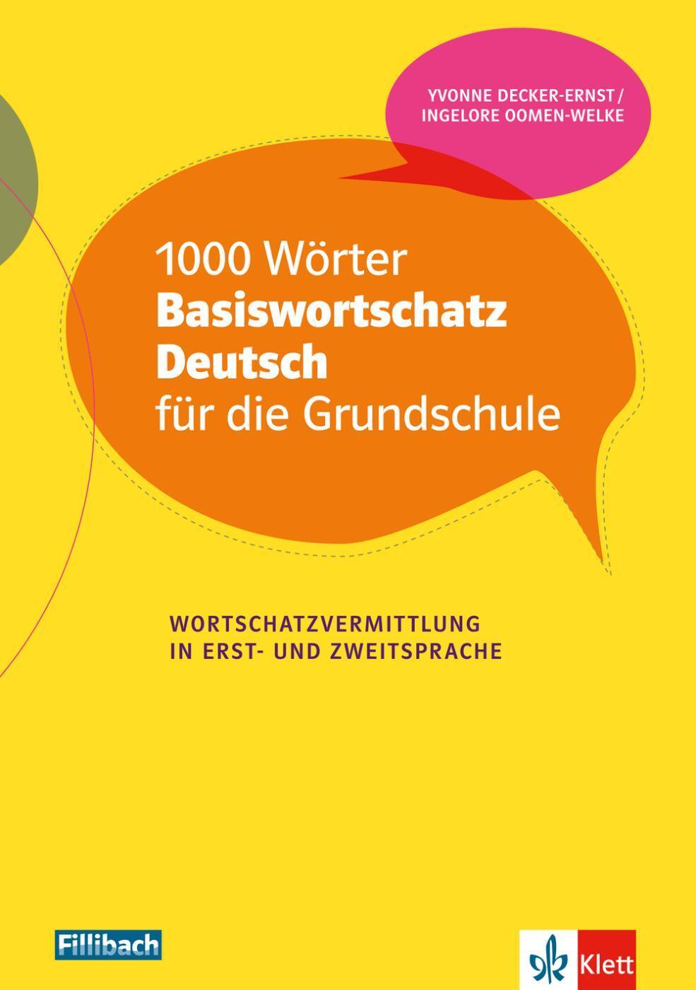Cover: 9783126880862 | 1000 Wörter Basiswortschatz Deutsch für die Grundschule | Taschenbuch