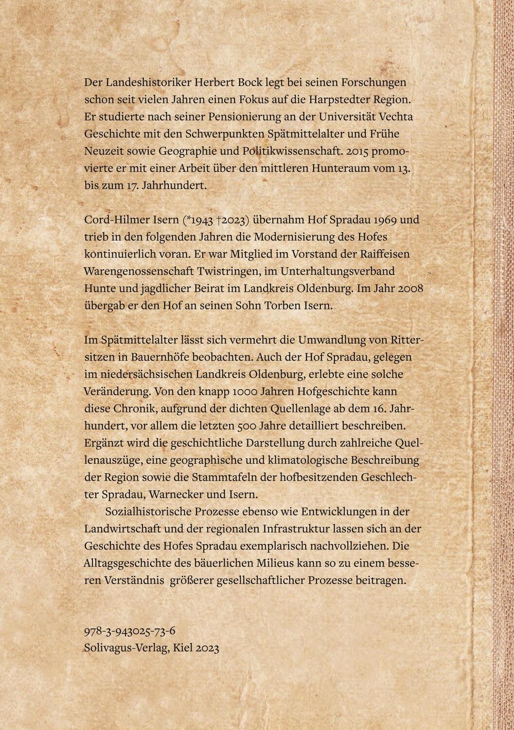 Rückseite: 9783943025736 | Vom Rittersitz zum Bauernhof | Herbert Bock (u. a.) | Taschenbuch
