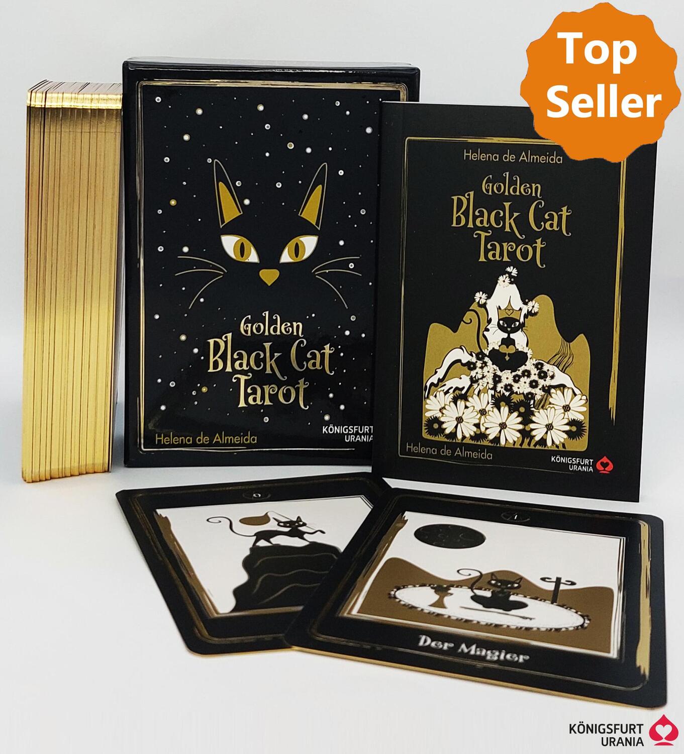 Cover: 9783868265675 | Golden Black Cat Tarot - Hochwertige Stülpdeckelschachtel mit...