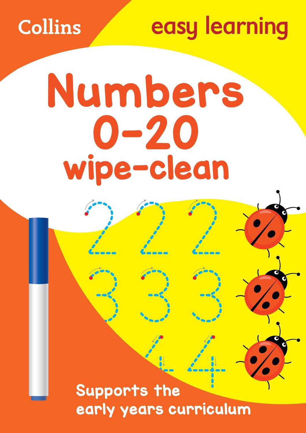 Cover: 9780008212957 | Numbers 0-20 Age 3-5 Wipe Clean Activity Book | Collins Easy Learning