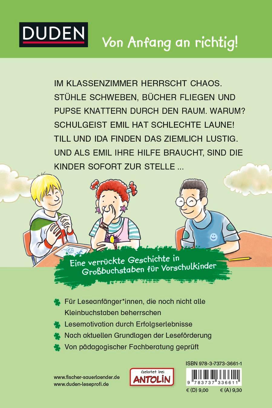 Rückseite: 9783737336611 | Duden Leseprofi - GROSSBUCHSTABEN: DAS GESPENST IM KLASSENZIMMER,...