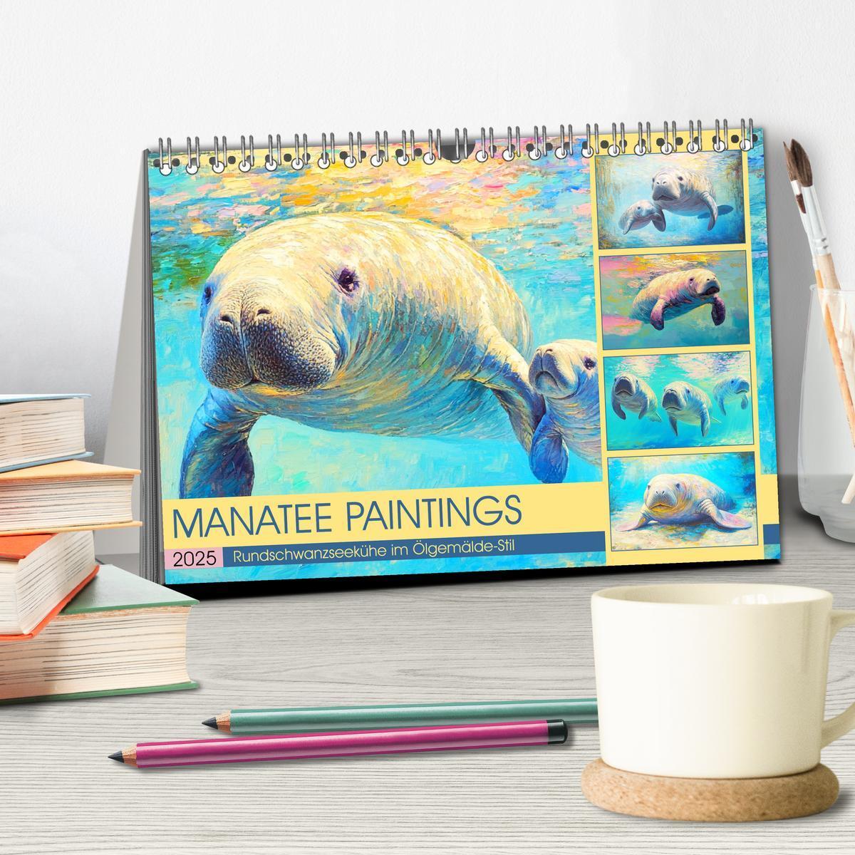 Bild: 9783457203620 | Manatee Paintings. Rundschwanzseekühe im Ölgemälde-Stil...