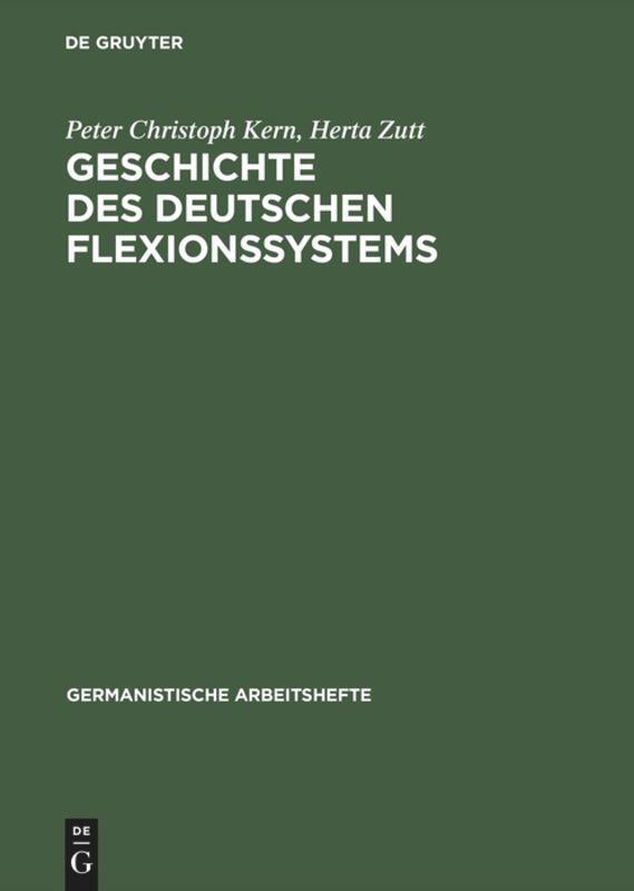 Cover: 9783484250260 | Geschichte des deutschen Flexionssystems | Herta Zutt (u. a.) | Buch