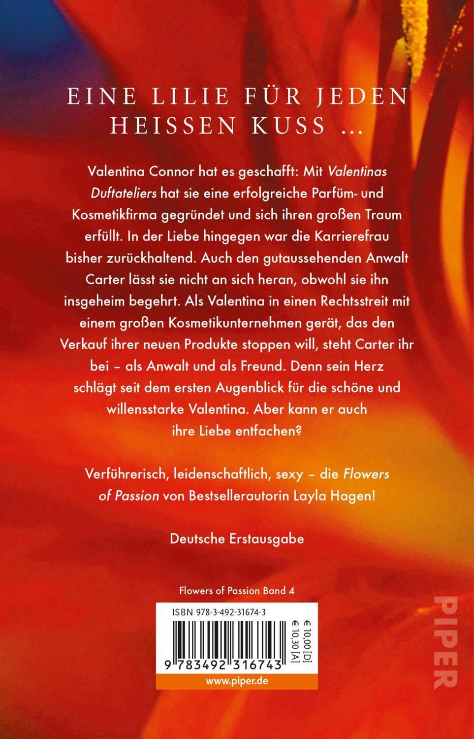 Rückseite: 9783492316743 | Flowers of Passion - Flammende Lilien | Layla Hagen | Taschenbuch