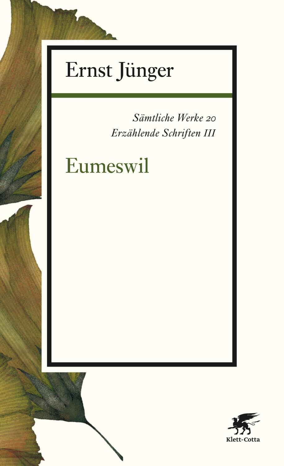 Cover: 9783608963205 | Sämtliche Werke - Band 20 | Erzählende Schriften III: Eumeswil | Buch