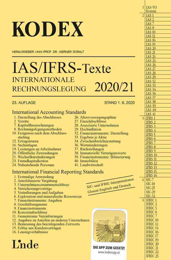 Cover: 9783714303452 | KODEX Internationale Rechnungslegung IAS/IFRS - Texte 2020/21 | Buch