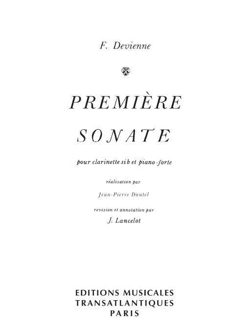 Cover: 9790231407914 | Sonate No1 pour Clarinette Sib | Buch | 2010 | EAN 9790231407914