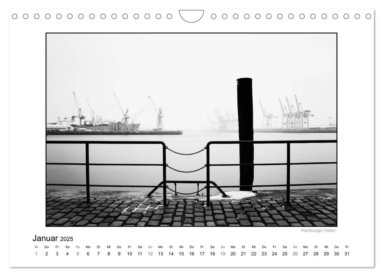 Bild: 9783435837991 | Hamburg in schwarz-weiß (Wandkalender 2025 DIN A4 quer), CALVENDO...