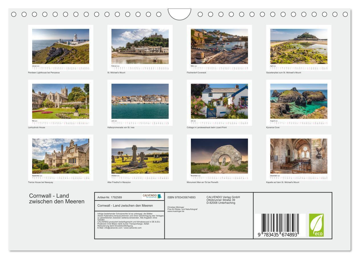 Bild: 9783435674893 | Cornwall - Land zwischen den Meeren (Wandkalender 2025 DIN A4...