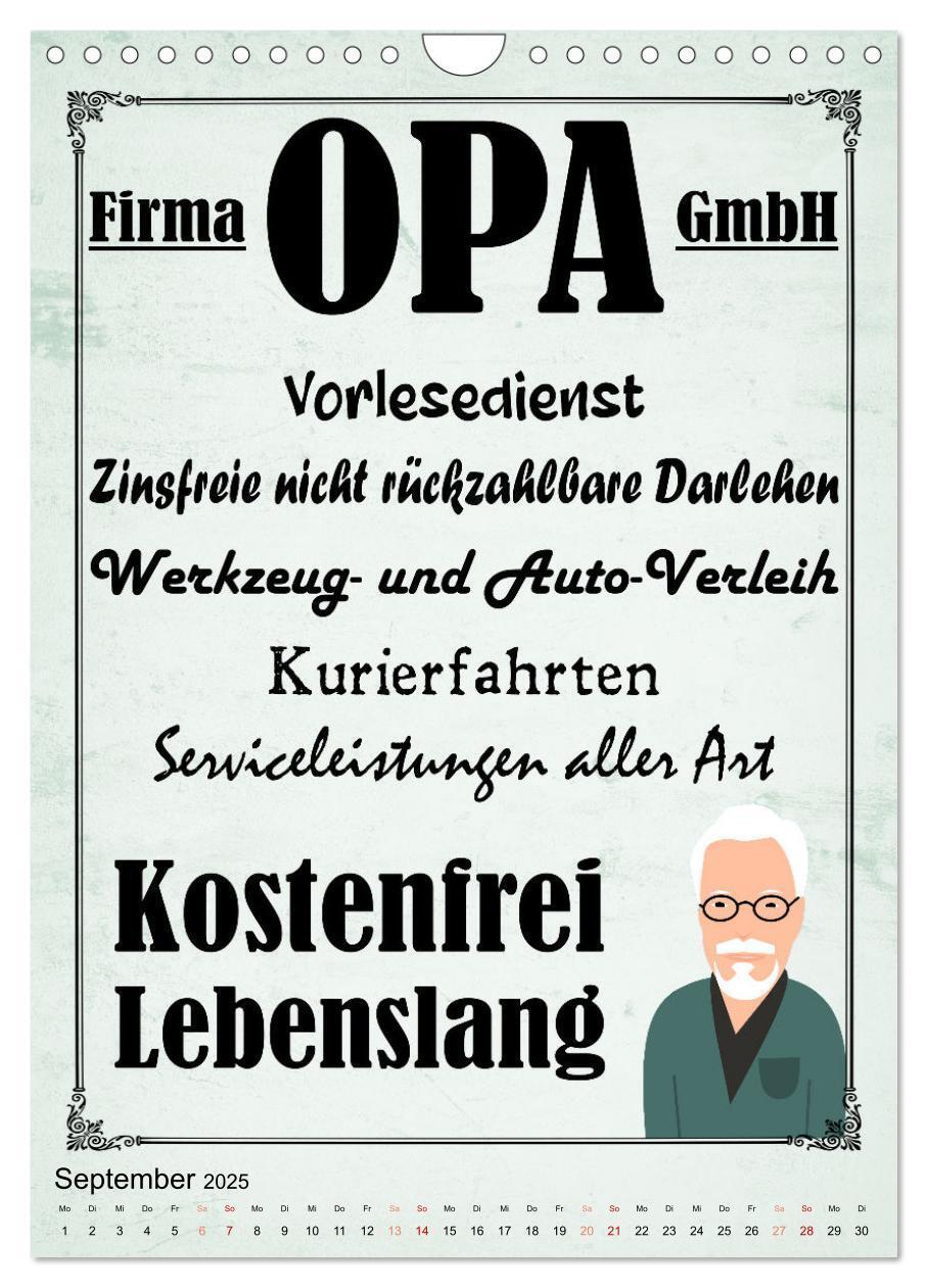 Bild: 9783435888849 | Opa ist der Coolste (Wandkalender 2025 DIN A4 hoch), CALVENDO...