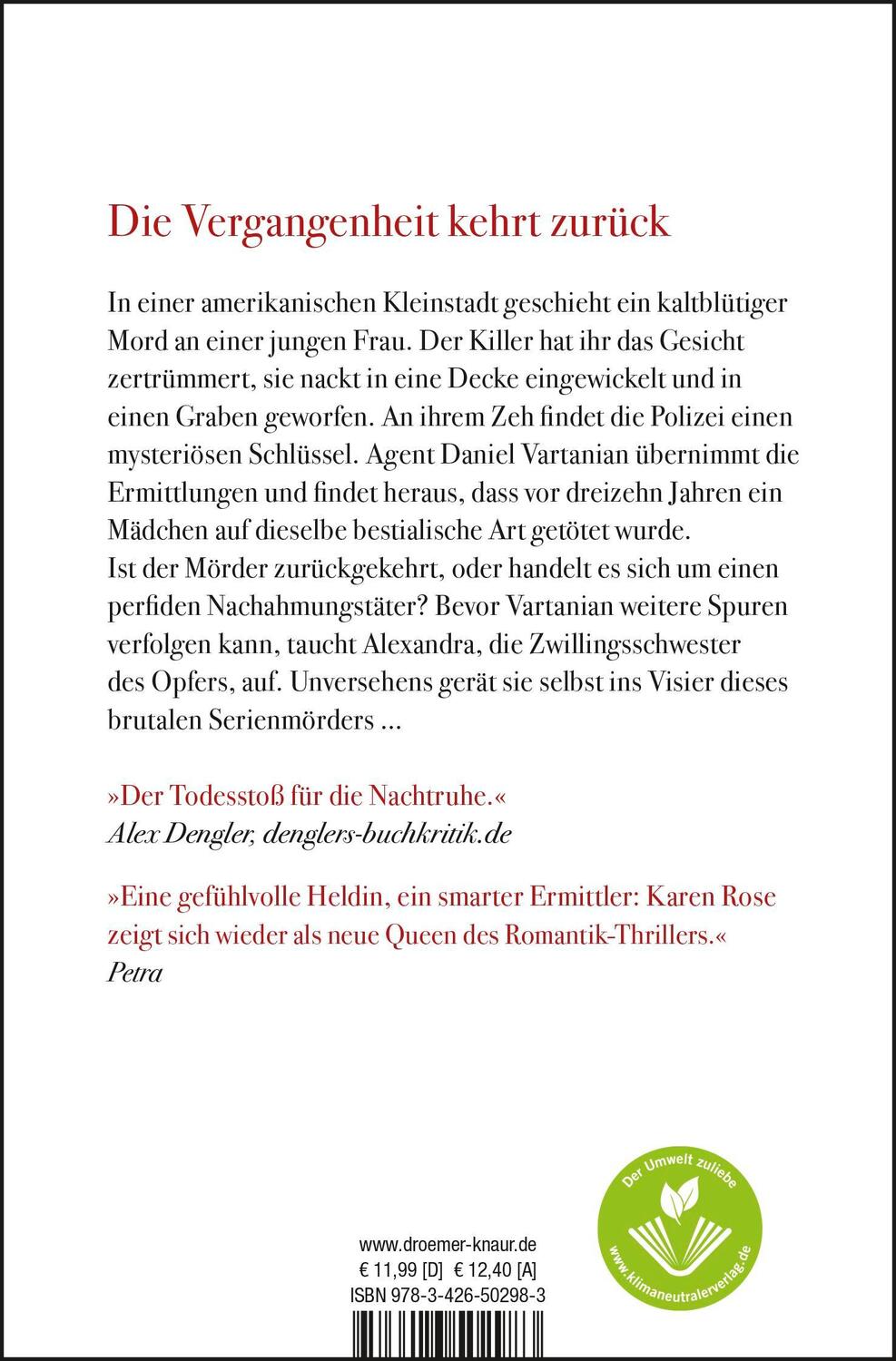 Rückseite: 9783426502983 | Todesbräute | Karen Rose | Taschenbuch | Die Todes-Trilogie | 656 S.